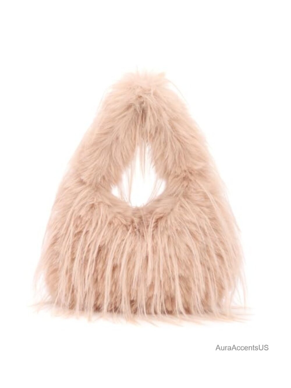 Faux Fur Tote Bag Y2K Fluffy Handbag Plush Shoulder Bag Furry Hobo Chain